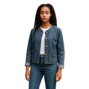 Angels Forever Young Long Sleeve Blue Denim Jacket-Size XL-2 Front Pockets